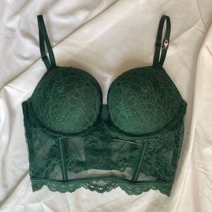 Victoria’s Secret 34c What Hunter Green bombshell push-up bra NWT